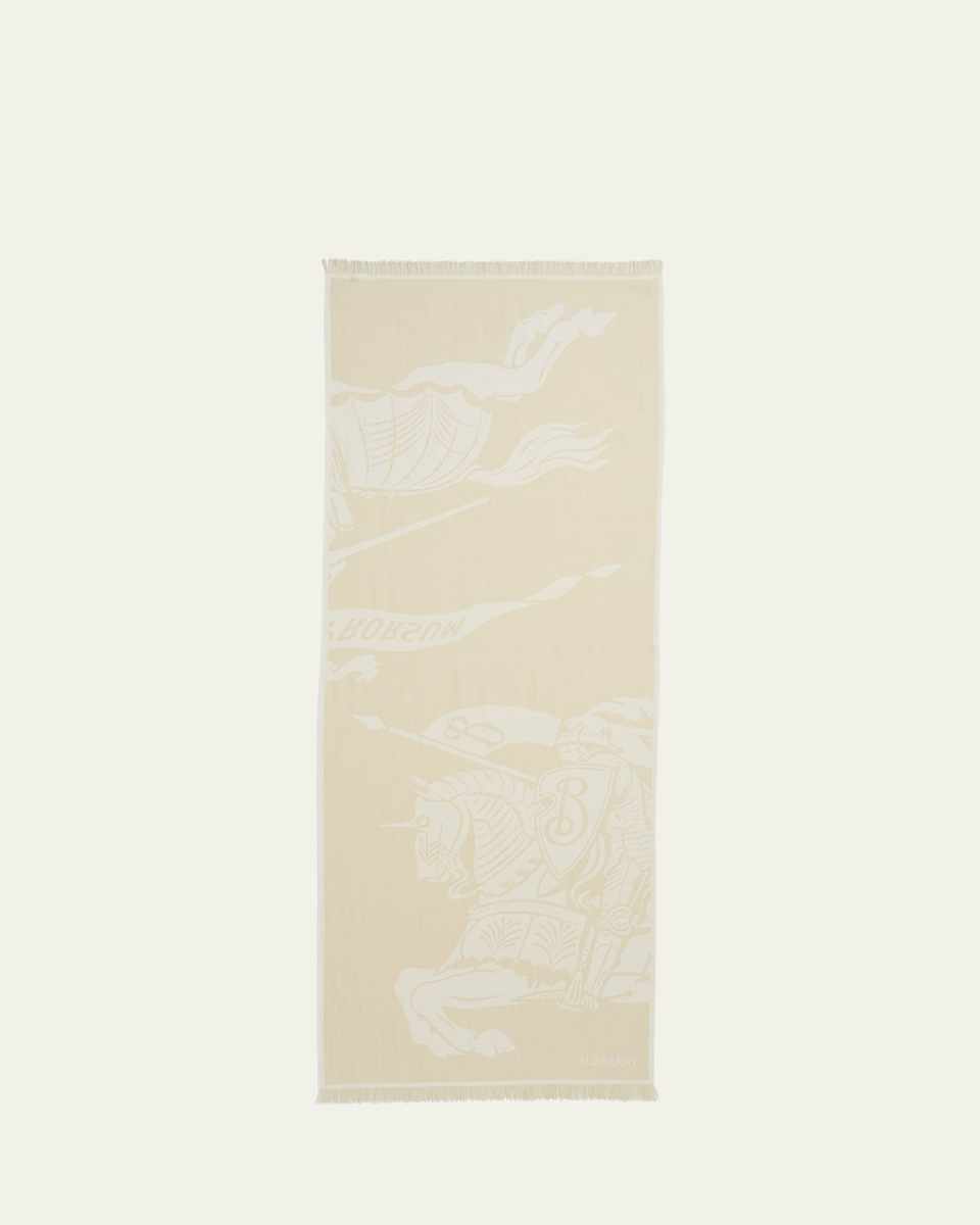 Jacquard Woven Wool & Cotton Scarf